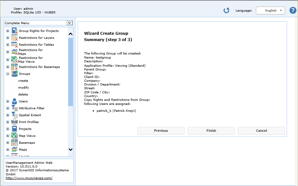 Create group - step 3 Create group - step 3