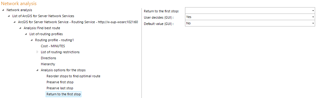 Return to the first stop configuration Return to the first stop configuration
