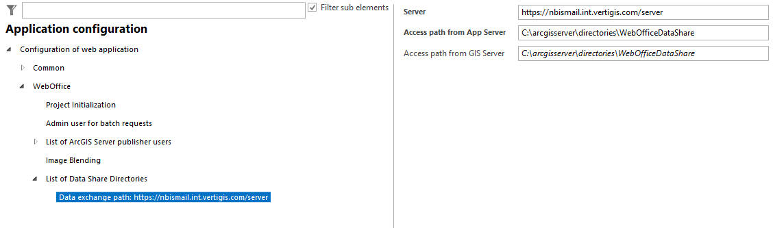List of data share directories configuration List of data share directories configuration