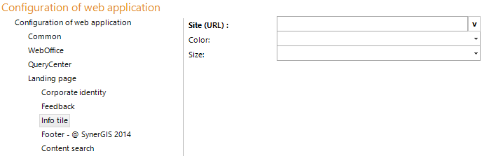 Configuration - Info tile Configuration - Info tile