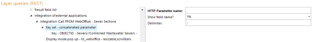 Key set - concatenated parameter configuration Key set - concatenated parameter configuration