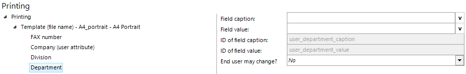 Department configuration Department configuration
