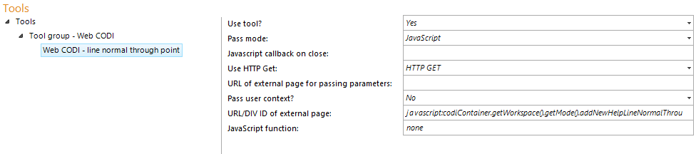 Configuration - Web CODI line normal through point Configuration - Web CODI line normal through point