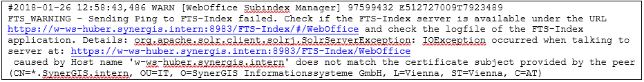 Error message: The host name does not match the certificate precisely Error message: The host name does not match the certificate precisely