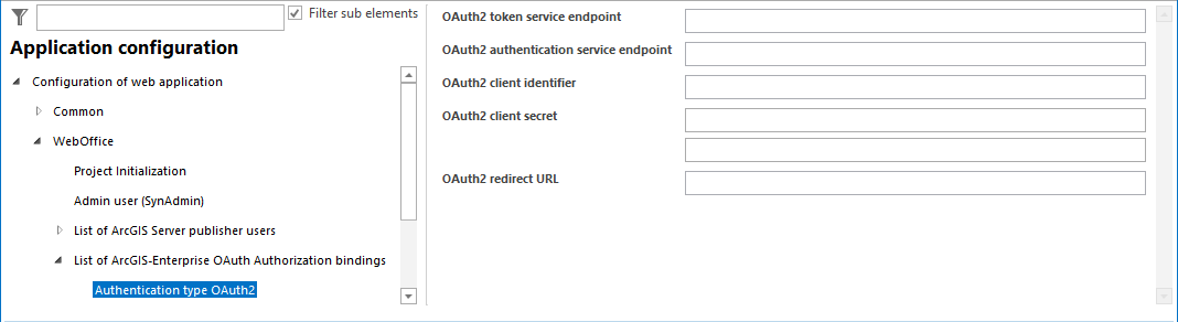 Konfiguration in Anwendungskonfiguration - Authentifizierungstyp OAuth2 Konfiguration in Anwendungskonfiguration - Authentifizierungstyp OAuth2