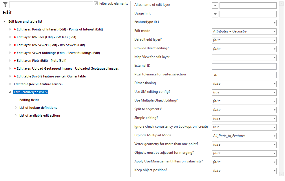 EditierFeatureType (WFS) - Configuration EditierFeatureType (WFS) - Configuration