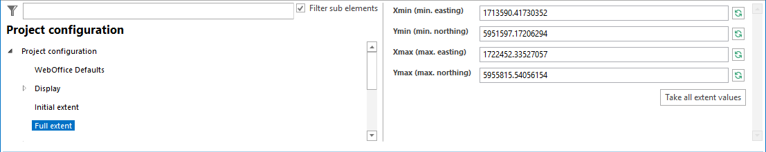 Full extent configuration Full extent configuration