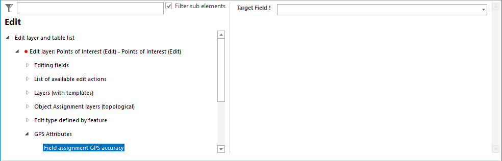 Configuration of the GPS Attributes Assignment - Accuracy Configuration of the GPS Attributes Assignment - Accuracy