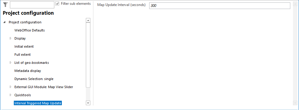 Interval triggered map update configuration Interval triggered map update configuration