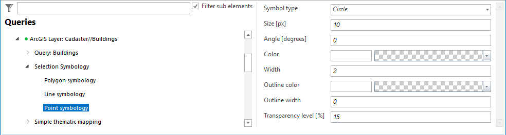 Point symbology configuration Point symbology configuration