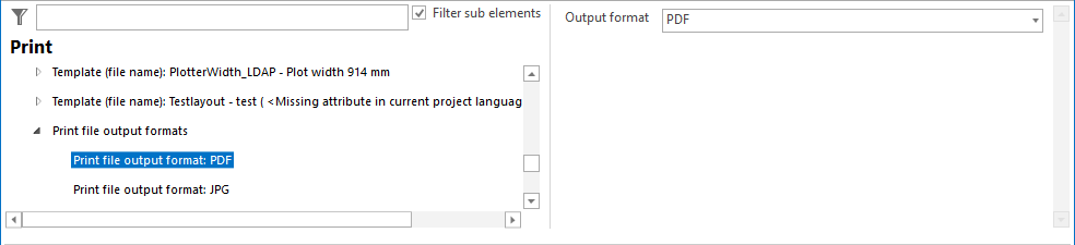Print file output format configuration Print file output format configuration