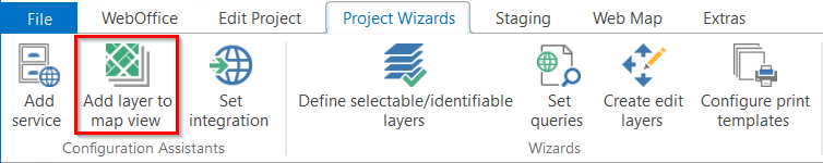 "Add layer to map view" - Configuration Assistant in the WebOffice author standalone Menu "Add layer to map view" - Configuration Assistant in the WebOffice author standalone Menu