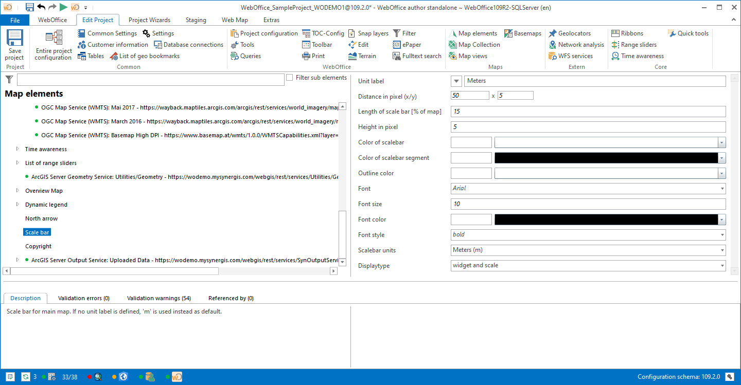 Scale bar configuration Scale bar configuration