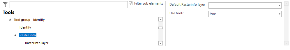 Raster info tool configuration Raster info tool configuration