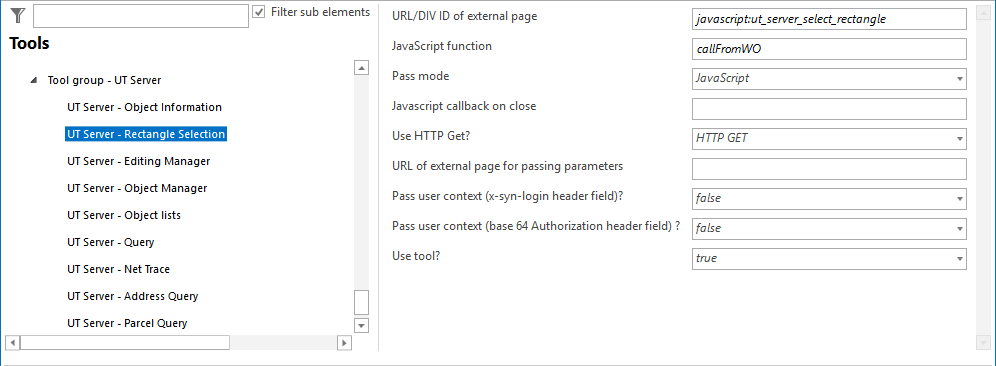 Configuration - UT Server Rectangle Selection Configuration - UT Server Rectangle Selection