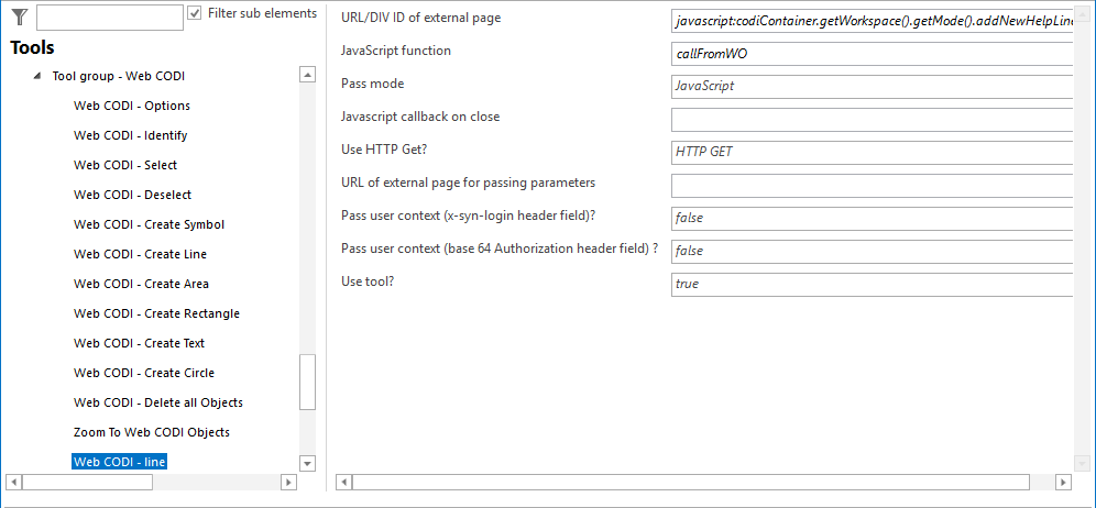 Configuration - Web CODI line Configuration - Web CODI line