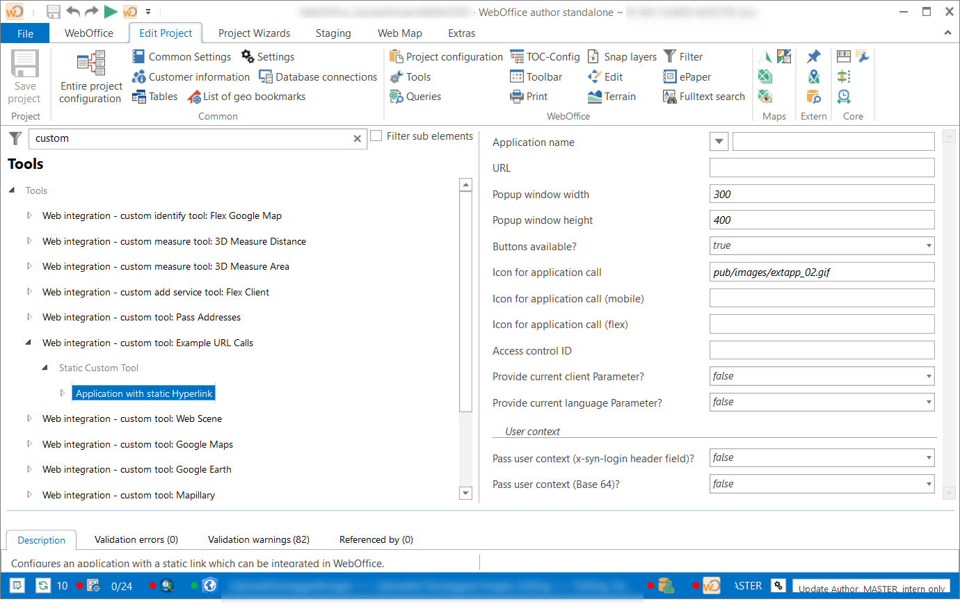 Konfiguration - Applikation mit statischem Hyperlink Konfiguration - Applikation mit statischem Hyperlink