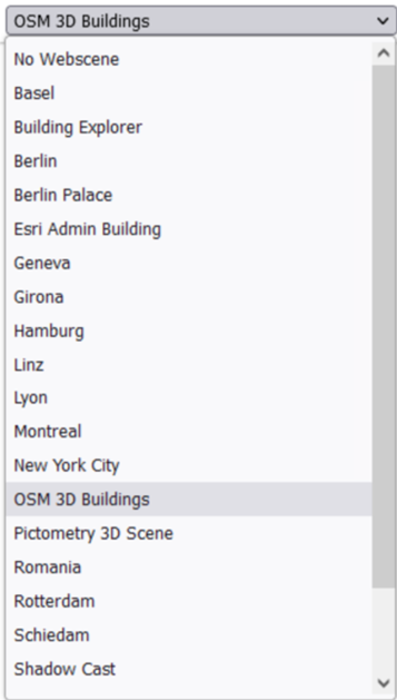 Figure 2: OSM 3D Buildings WebScene Auswahl Figure 2: OSM 3D Buildings WebScene Auswahl