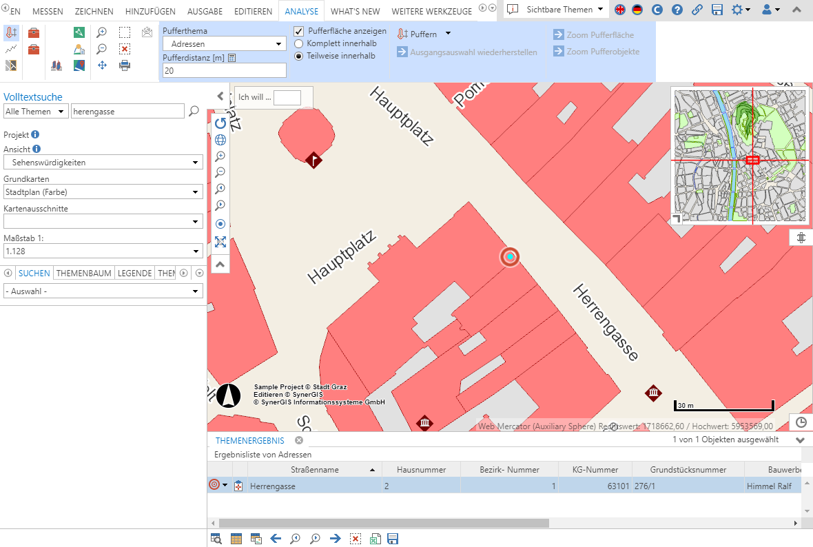 Eine Selektion von Objekten ist die Grundlage zum Puffern Eine Selektion von Objekten ist die Grundlage zum Puffern