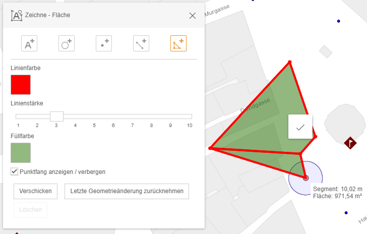 Zeichnen einer Fläche über Punktfang mit angepasster Darstellung im WebOffice flex Client Zeichnen einer Fläche über Punktfang mit angepasster Darstellung im WebOffice flex Client