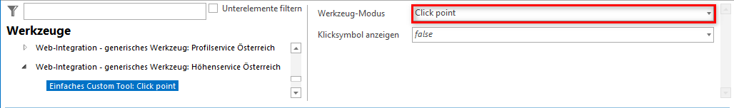 Konfiguration eines Einfachen Custom Tool für das Höhenservice Österreich