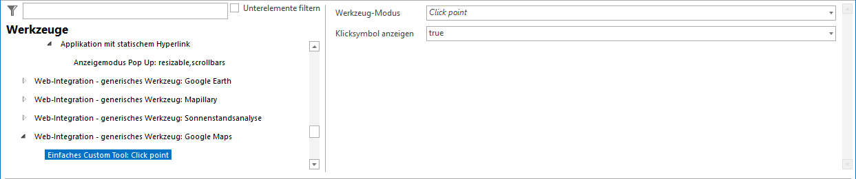 Konfiguration eines Einfachen Custom Tools für den Google Maps © Aufruf Konfiguration eines Einfachen Custom Tools für den Google Maps © Aufruf