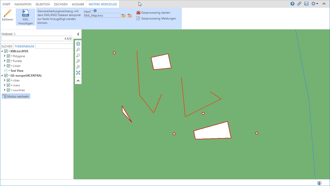 Ergebnis des Geoverarbeitungs-Werkzeug im WebOffice core Client Ergebnis des Geoverarbeitungs-Werkzeug im WebOffice core Client