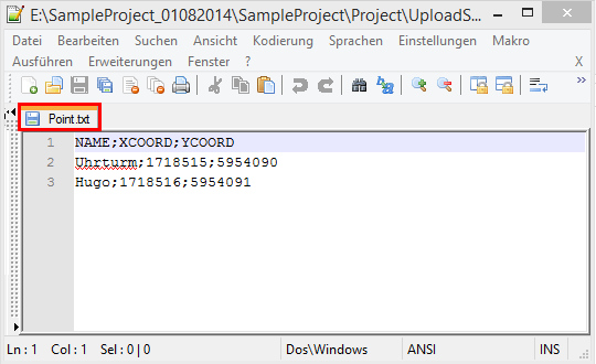 Speicherung der CSV Datei als TXT Datei mitihilfe eines Texteditors Speicherung der CSV Datei als TXT Datei mitihilfe eines Texteditors