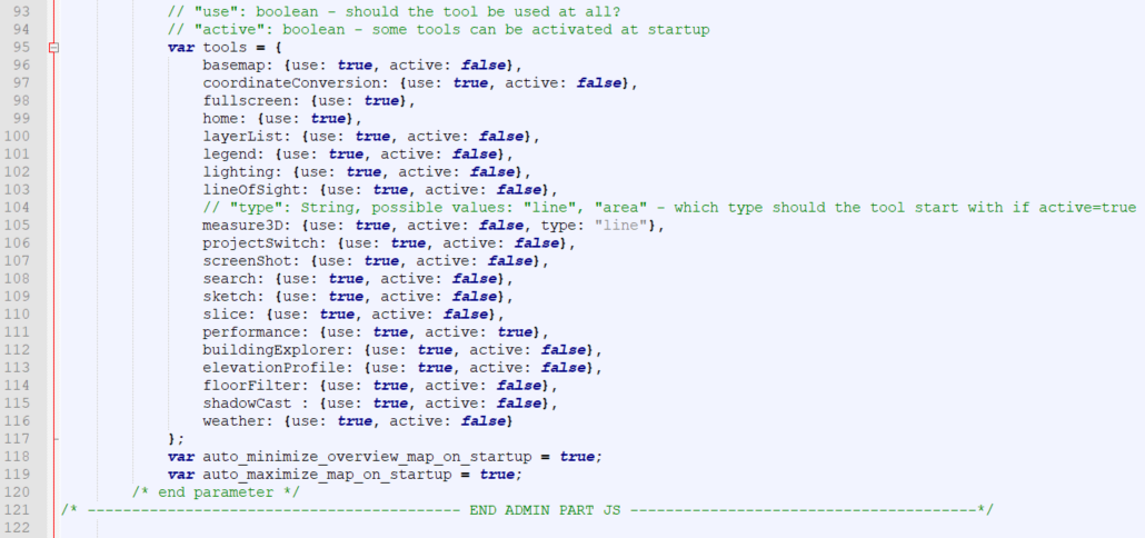 ArcGIS_WebScene.htm Datei - Verfügbarkeit und initialer Status der Werkzeuge ArcGIS_WebScene.htm Datei - Verfügbarkeit und initialer Status der Werkzeuge