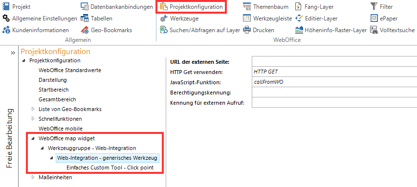 Konfiguration eines Custom Tools für WebOffice map widget Konfiguration eines Custom Tools für WebOffice map widget
