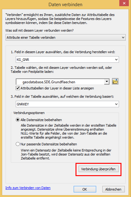 Überprüfung eines Joins in ArcMap Überprüfung eines Joins in ArcMap