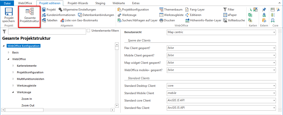 Konfiguration der gesamten Projektstruktur Konfiguration der gesamten Projektstruktur