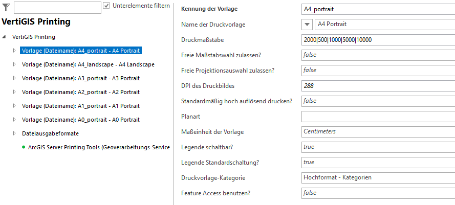 Konfiguration der Druckvorlage Konfiguration der Druckvorlage