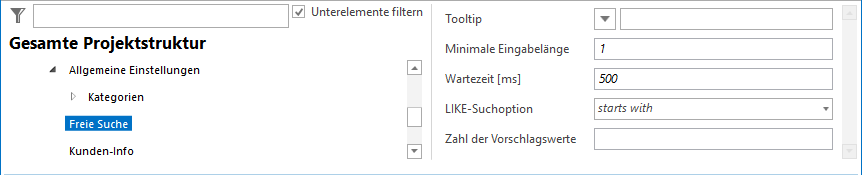 Konfiguration - Freie Suche Konfiguration - Freie Suche