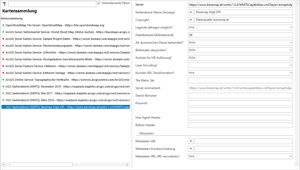 OGC Kartendienst (WMTS) Konfiguration in Kartensammlung - am Beispiel von basemap.at OGC Kartendienst (WMTS) Konfiguration in Kartensammlung - am Beispiel von basemap.at