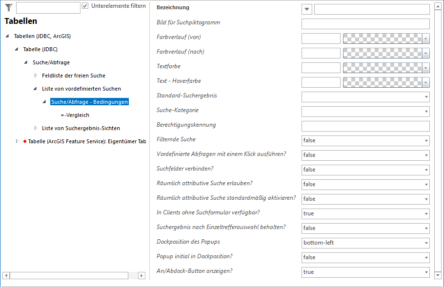 Liste von vordefinierten Suchen Liste von vordefinierten Suchen
