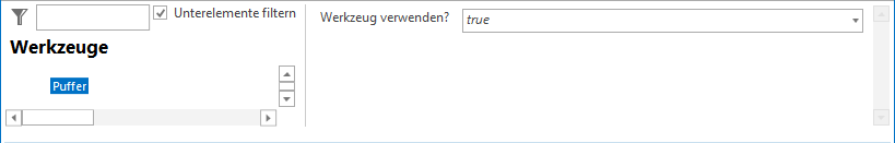 Puffern Werkzeug Konfiguration Puffern Werkzeug Konfiguration