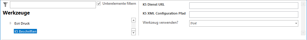 Konfiguration - K5 Beschriftung Werkzeug Konfiguration - K5 Beschriftung Werkzeug