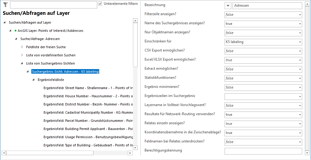 Einschränkung eines Suchergebnisses für K5 Beschriftung Einschränkung eines Suchergebnisses für K5 Beschriftung