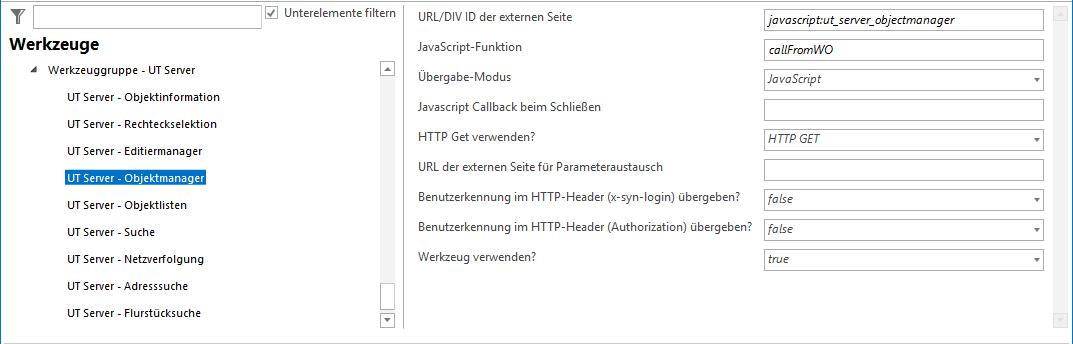 Konfiguration - UT Server - Objektmanager Konfiguration - UT Server - Objektmanager