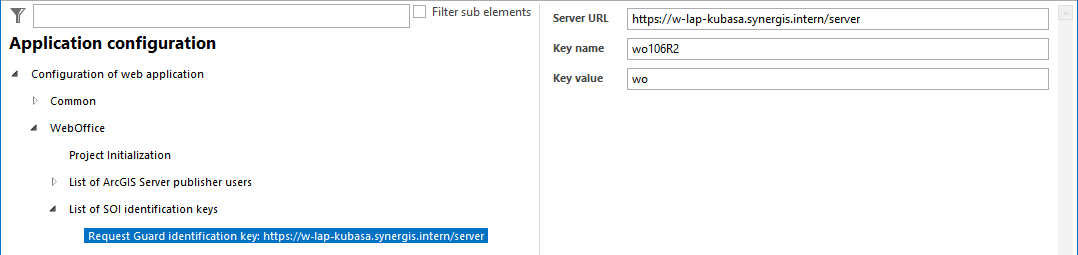 Configuration of the SOI identification key