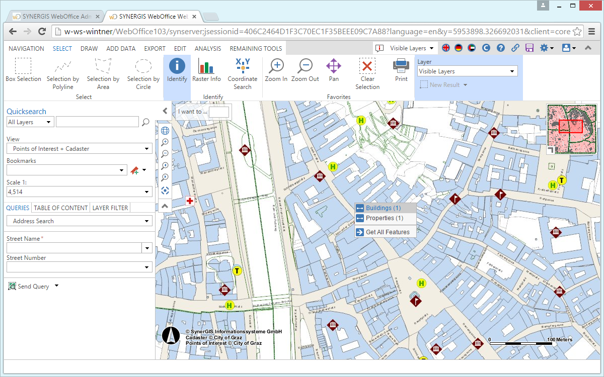 Identifying multiple layers in the WebOffice core client