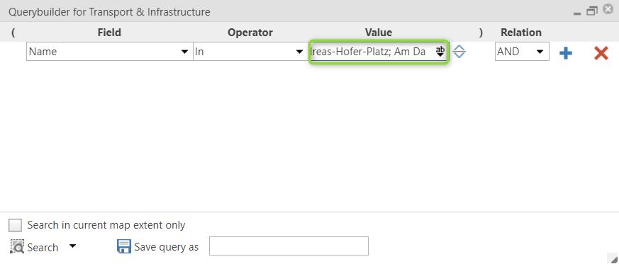 Multi search criteria in the WebOffice core client