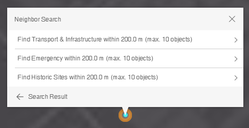 Neighbor search in the WebOffice flex client