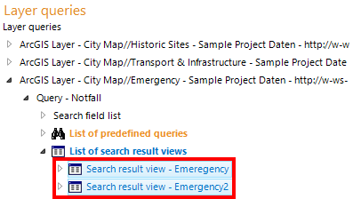 Copy of the search result view in WebOffice author