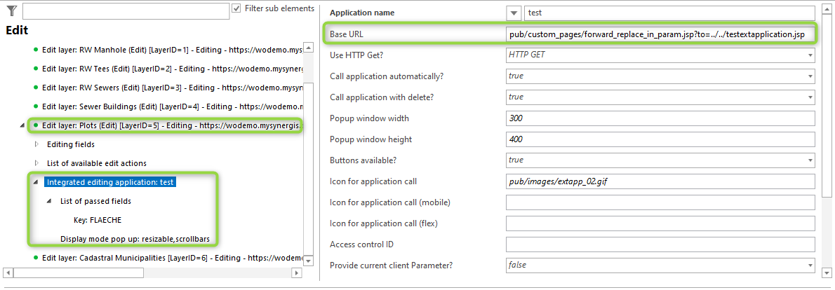 Integrated editing application with custom page for replacement