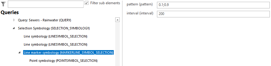 Selection options of the node line marker symbology