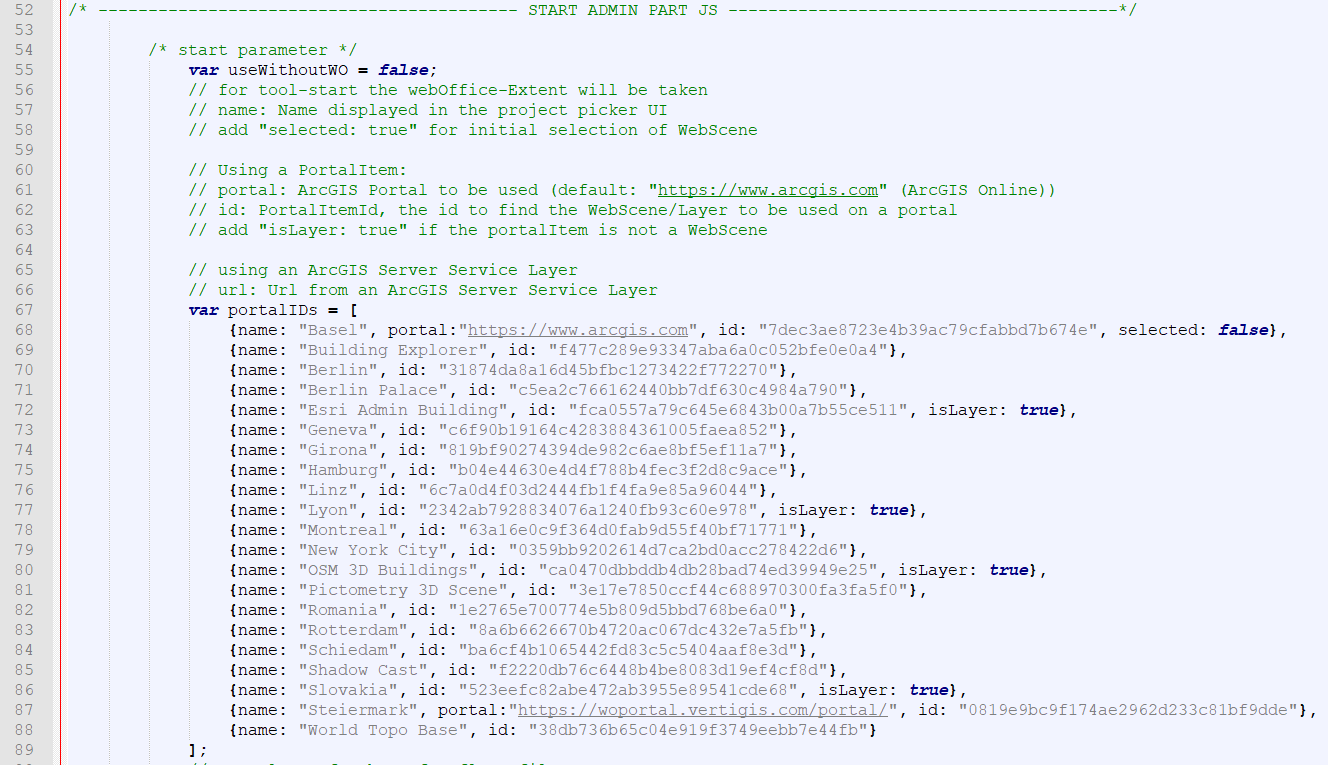 ArcGIS_WebScene.htm Datei - Inegration of own WebScenes