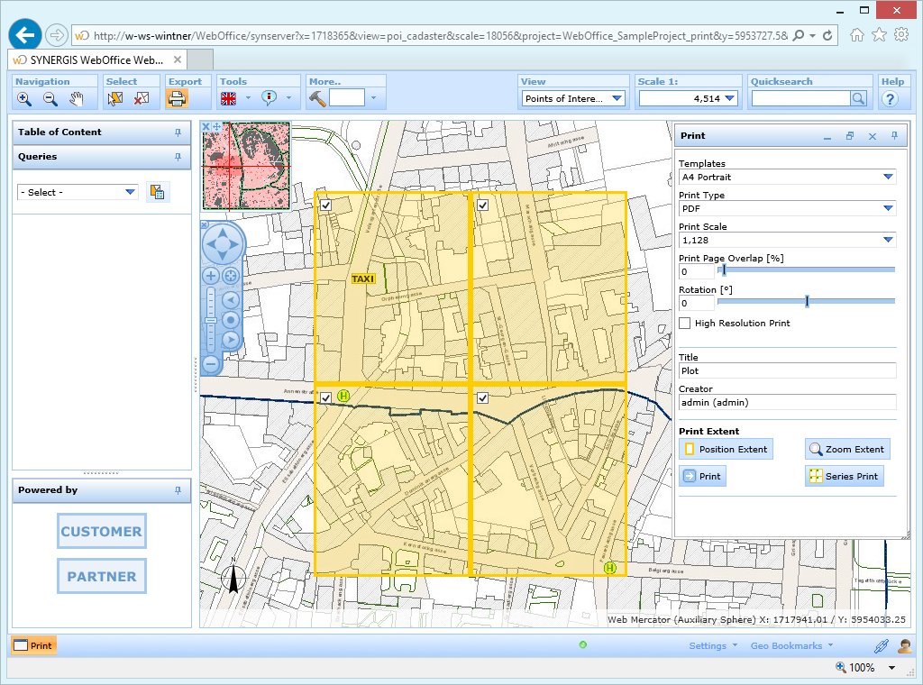 Set series print grid in the WebOffice html client