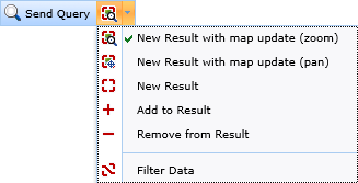Send Query button with 6 different search modes Send Query button with 6 different search modes
